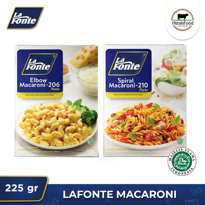 

La Fonte Elbow / Spiral Macaroni | Lafonte Pasta Makaroni Instan - Spiral Macaroni, 225 gram