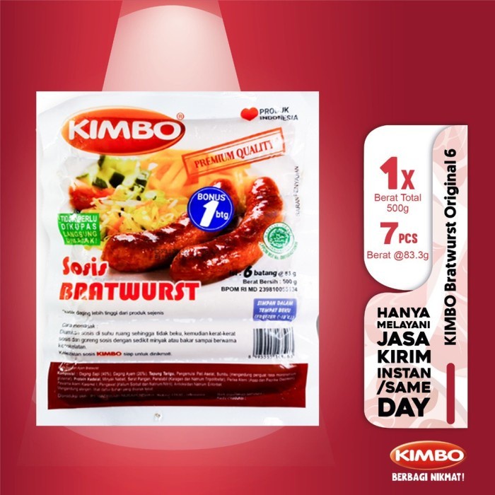 

Kimbo Sosis Sapi Bratwurst Jumbo Original Beef Sausage (500 gr)