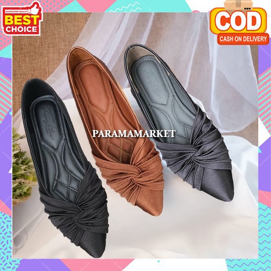 Flat Shose Import Perempuan Formal Teplek Kekinian Korea Dewasa Cewek Cewe Premium Murah Kuliah Kuat