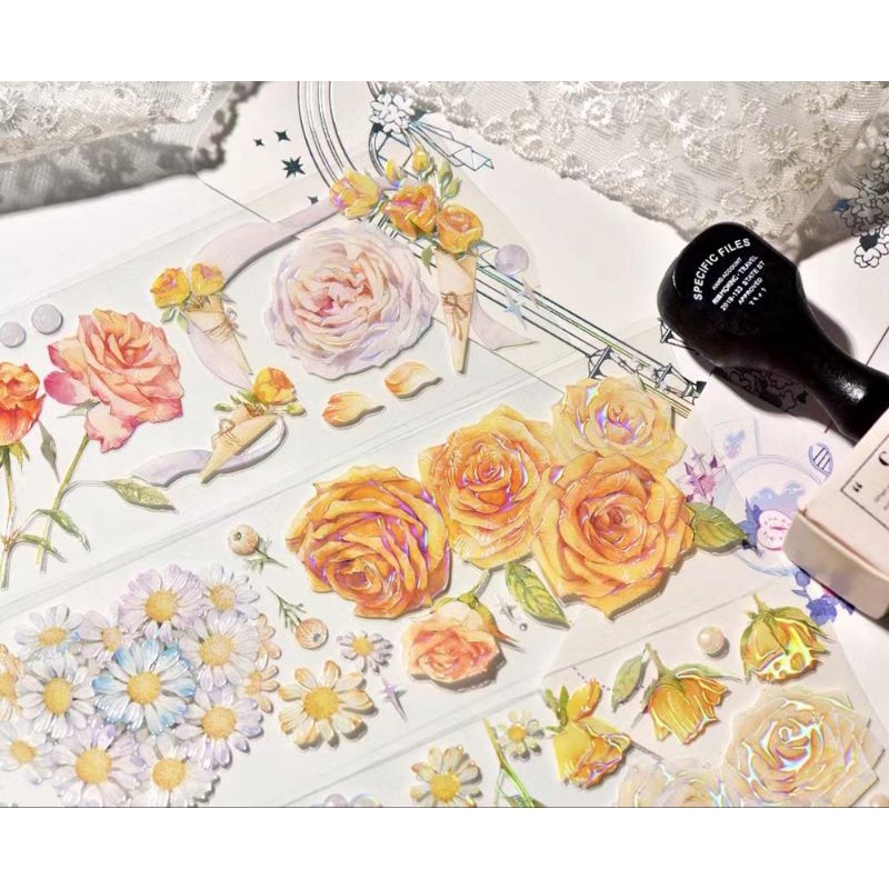 

Glacier museum orange rose shiny pet tape