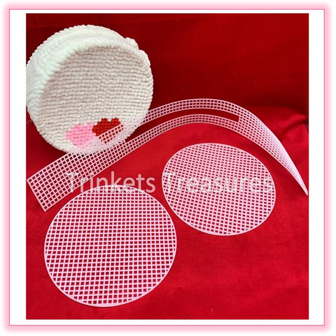 &<&<&<&] Kanvas plastik bulat tas canvas plastic round bag jaring tas DIY korea