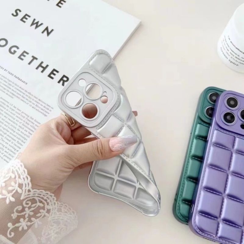 Silikon Case Motif Cube Kotak Bantalan Shockproof Iphone 14 Pro Max iPhone 11