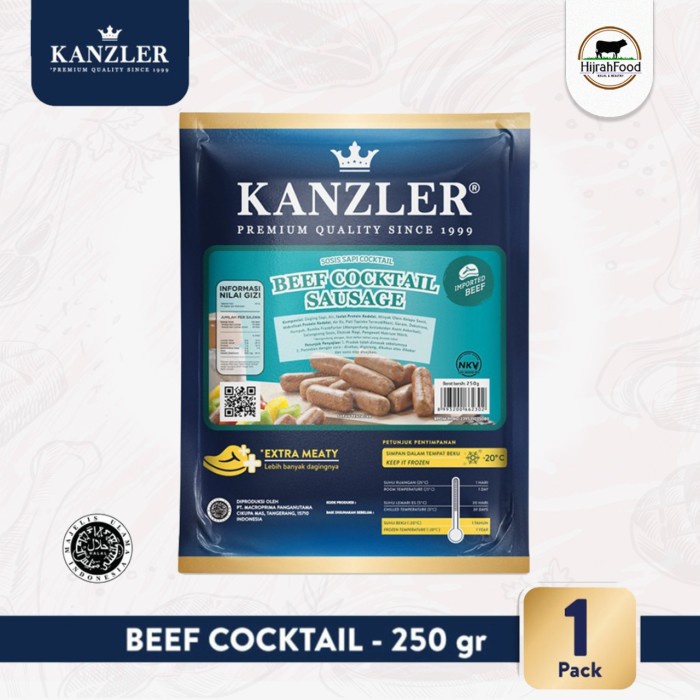 

Kanzler Beef Cocktail Sausage | Sosis Sapi Breakfast Original (250 gr)