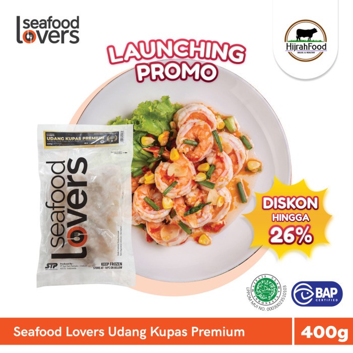 

Hijrahfood Seafood Lovers Udang Kupas Premium / Vannamei Shrimp (400 gr)