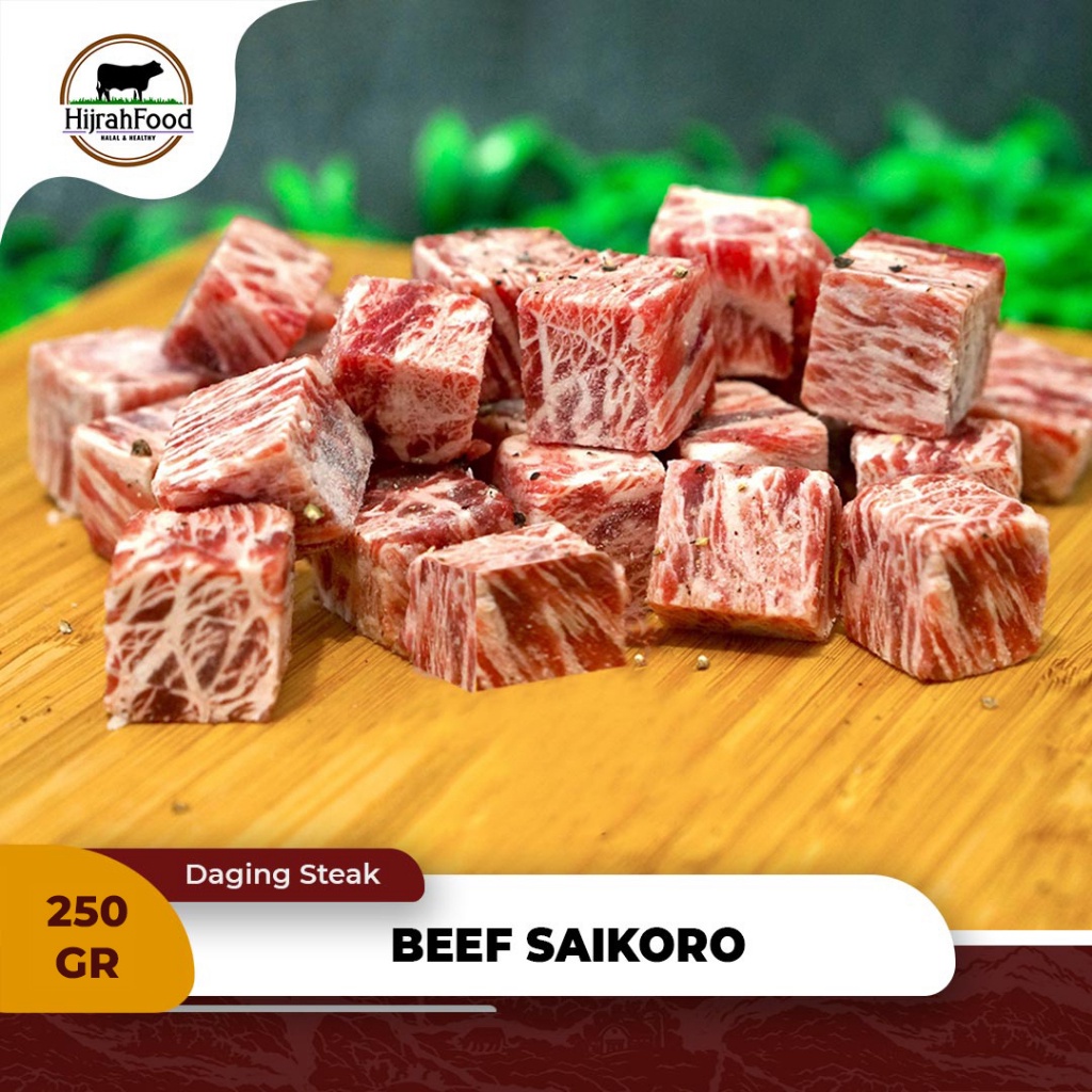 

Hirjahfood Beef Saikoro Wagyu Meltique Cubes Premium | Daging Sapi Saikoro