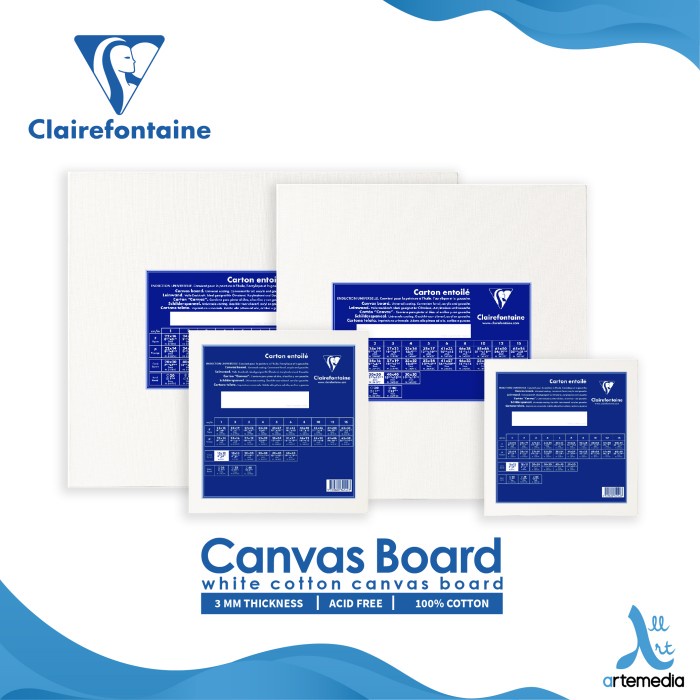 

Kanvas Lukis Clairefontaine White Cotton Canvas Board