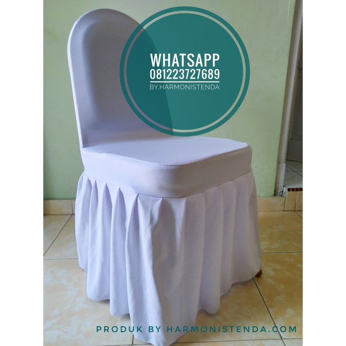 N90Ijd Cover Chairs Sarung Kursi Futura 408 Rempel Warna Putih Kain Lotto Pi868
