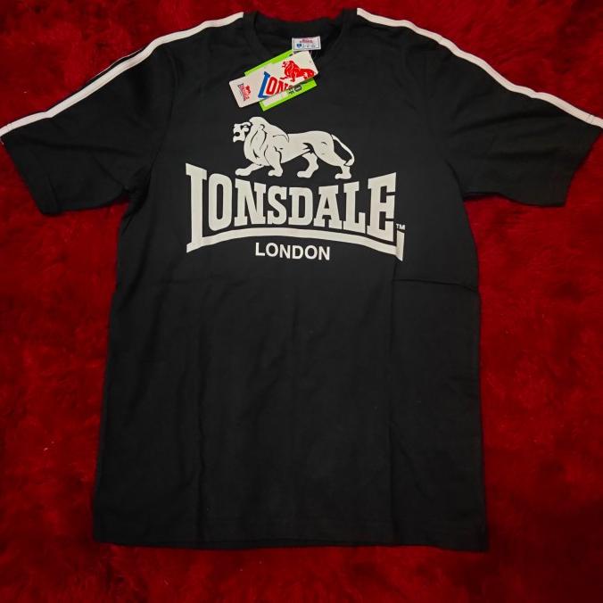 Lonsdale Logo 2 Stripe Tshirt Kaos Original