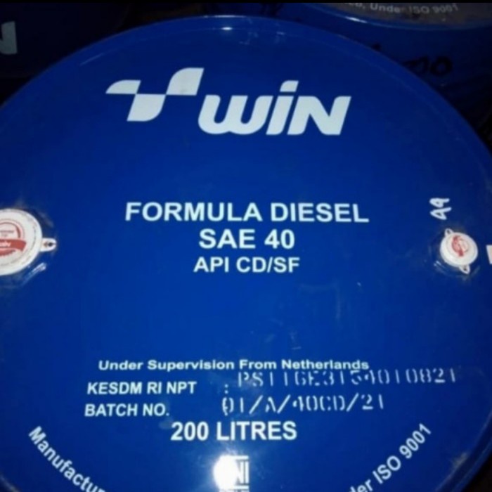 Oli Mesin Win Drum Diesel Sae 40 Api CD/SF (200L) terbaik