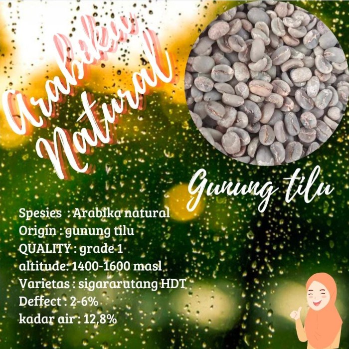 

Terlaris Greenbean/Biji Kopi Arabika Natural Gunung Tilu 1Kg Hemat