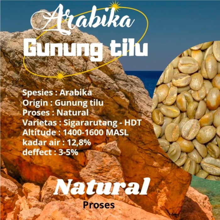 

Diskon Green Bean / Biji Kopi Arabika Gunung Tilu - Natural 1Kg Hemat