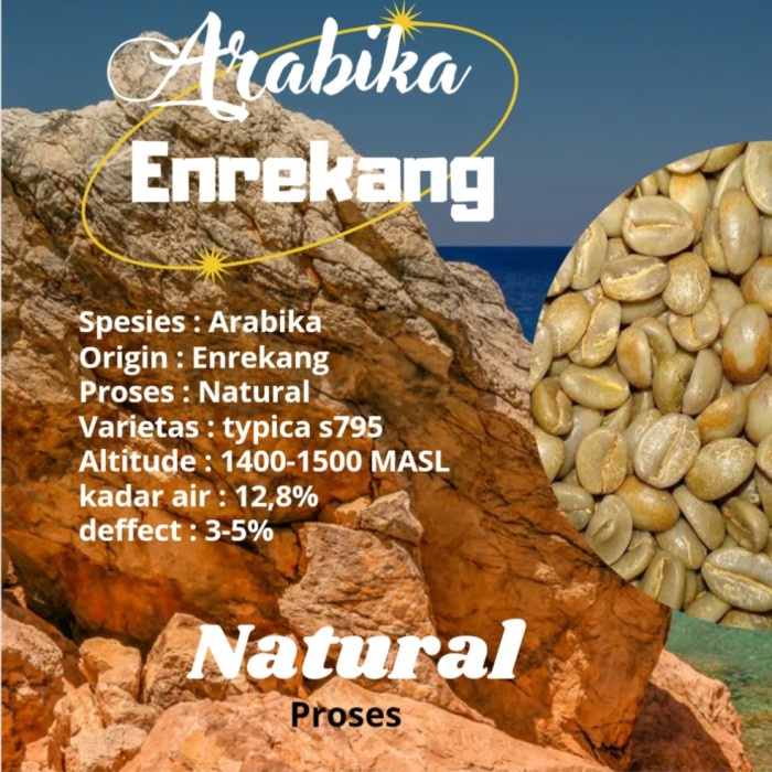 

Aman Green Bean / Biji Kopi Arabika Enrekang Natural Proses Trendi