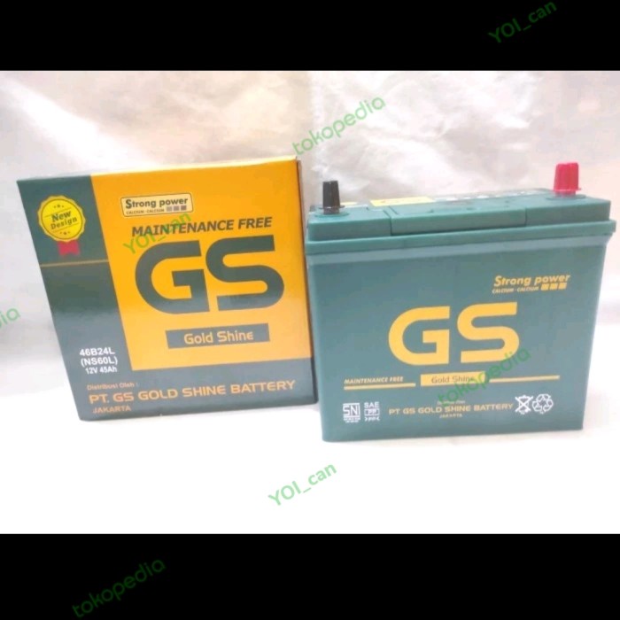 Aki GS GOLDSHINE Battery NS60L 46B24L Strong Power Accu Kering / MF