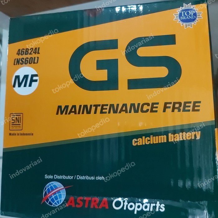 Aki mobil gs astra ns60L BOGOR original garansi resmi Astra