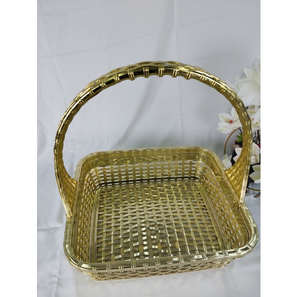 Keranjang Hampers Keranjang Parcel Bentuk Persegi Warna Emas Box Keranjang Hantaran Mewah Keranjang 