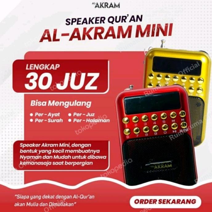 Speaker Quran Al Akram Mini Speaker Audio Murottal