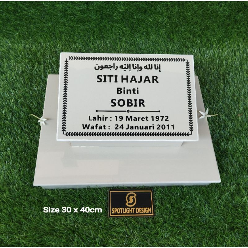 Batu Nisan Full Granit Ukuran 30x40 Untuk  Dewasa