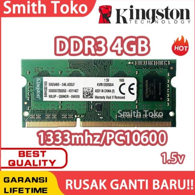 SALE Ram laptop kingston SODIMM 4GB DDR3 DDR3-1333 4G sodim ram Termurah