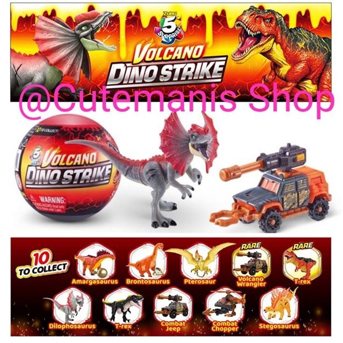 Zuru 5 Surprise Volcano Dino Strike Series 4 Termurah