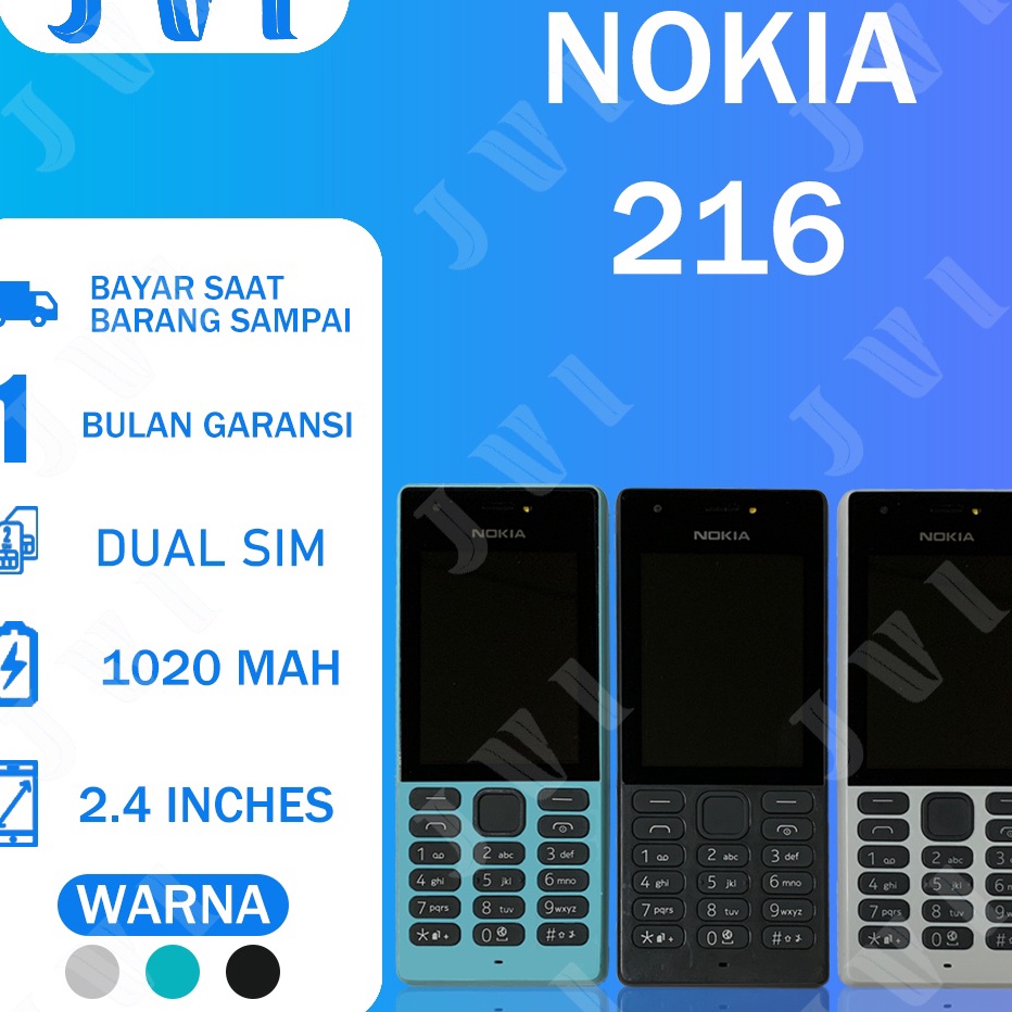 ↕➨⁑✲ Nokia 216 Mobile Phone dual SIM HP murah jadul Garansi Toko Seller