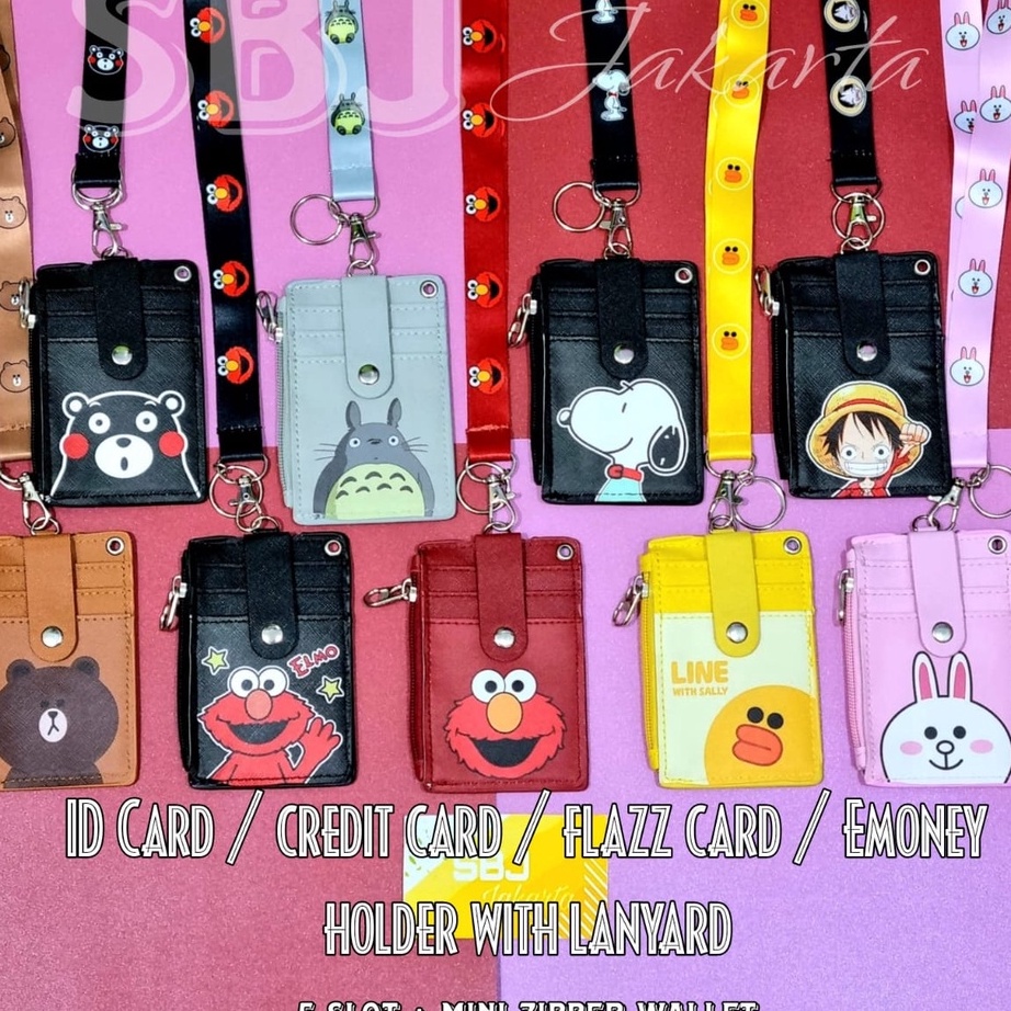 

➹→❆❂ Tempat kartu / ID card / Tag holder Dengan tali strap / Card Holder Karakter Lucu Ready Stock