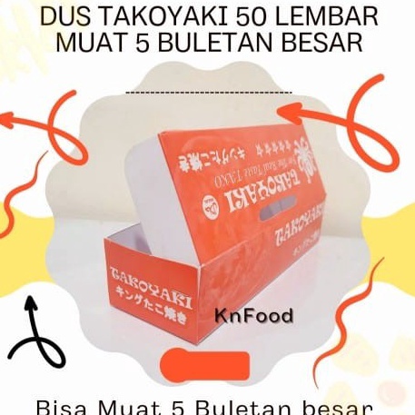 Harga Heboh Dus Box Kemasan Takoyaki 50 pcs- Dus Takoyaki Panjang 17 cm 50 pcs kemasan box dus takoy