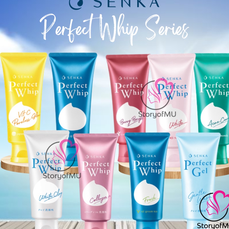 ➧➣✩✸ [BPOM] SENKA Perfect Whip | White Clay | Vibrant | Fresh Anti Shine | Sakura | Acne Care | Coll