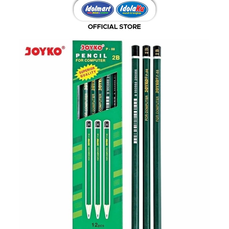 

BNTN9072 Terlaris IDOLMART Pencil / Pensil Joyko P-88 / 2B / 1 BOX 12 PCS / 1 lusin isi 12