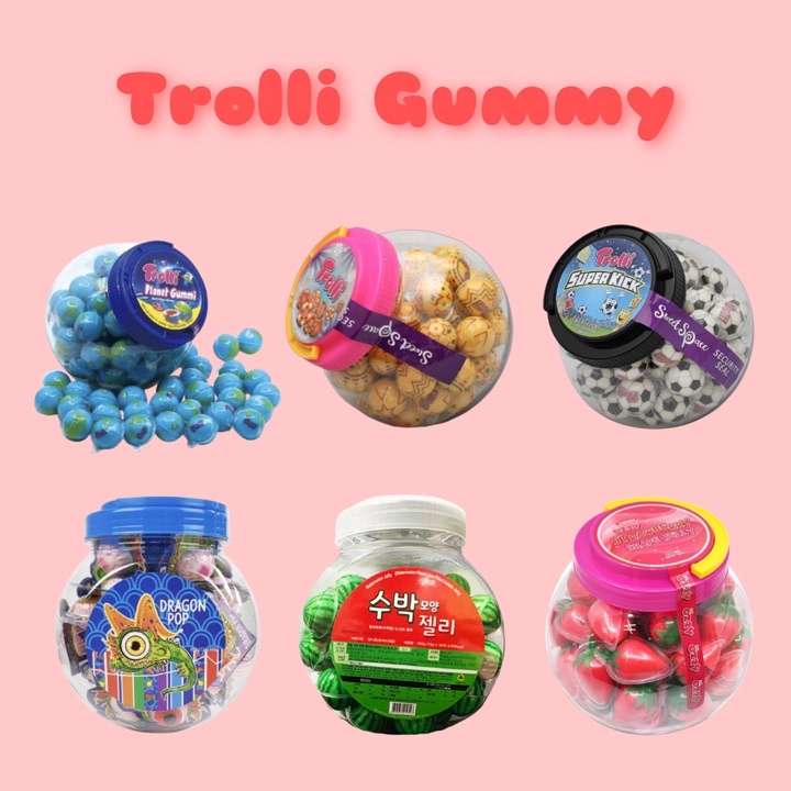 

Terlaris [1pcs] Trolli Planet Gummy / Dragon Pop / Super Kick / Stella Ball Made In Korea Model Terkini