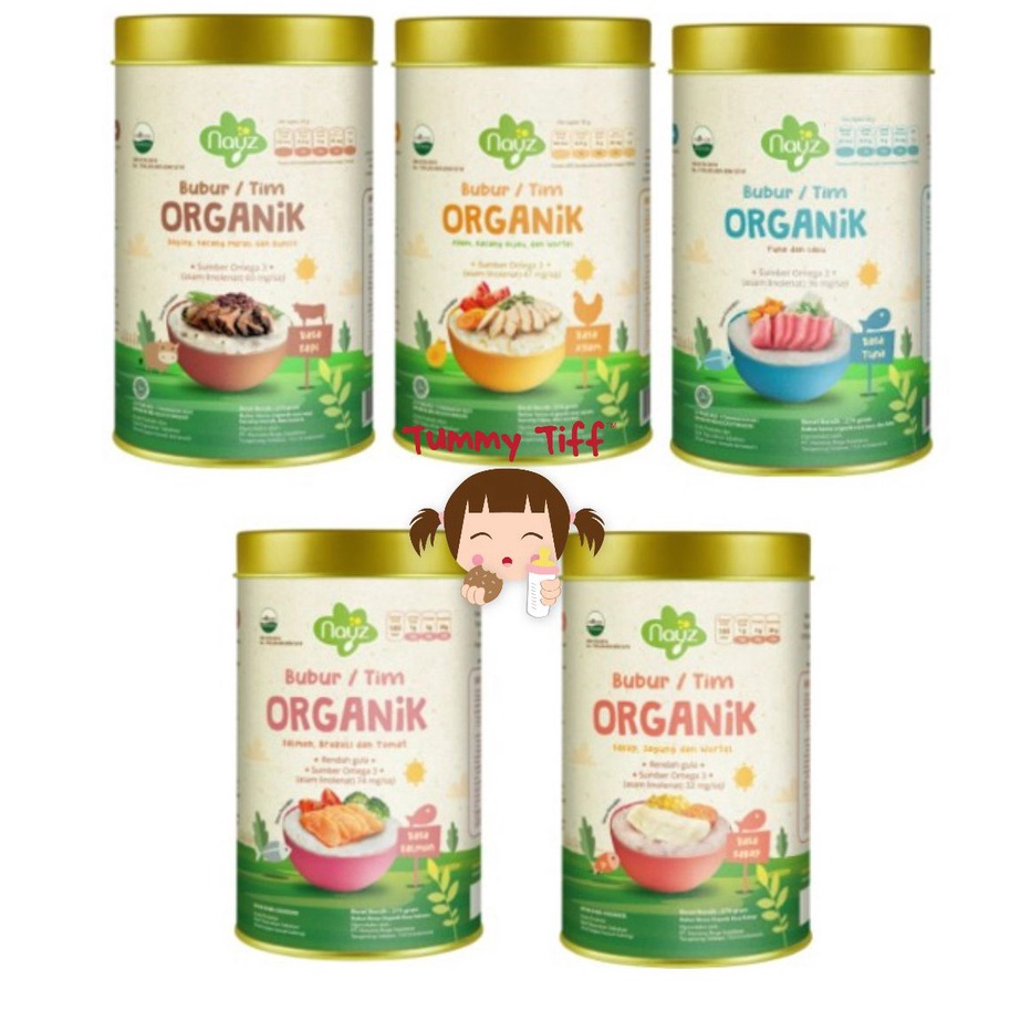 Terkini ORIGINAL NAYZ BUBUR BAYI BERAS ORGANIK PUDING SUSU SALMON TUNA KAKAP AYAM Penambah Nafsu Mak