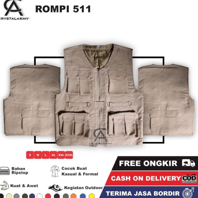 Grosir JAKET ROMPI TACTICAL OUTDOOR 511 ROMPI VEST ORIGINAL CRYSTAL