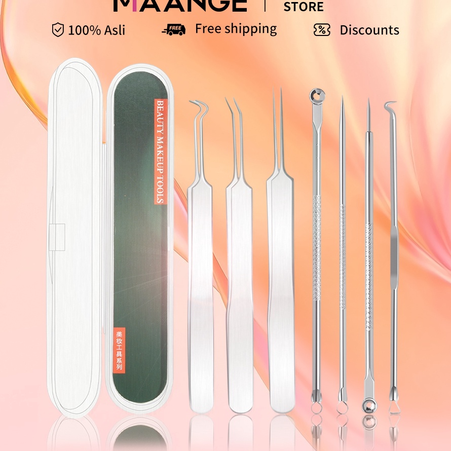 Terlaris MAANGE 7 Pc/Set Komedo Jerawat Penghilang Jerawat Pinset 3044