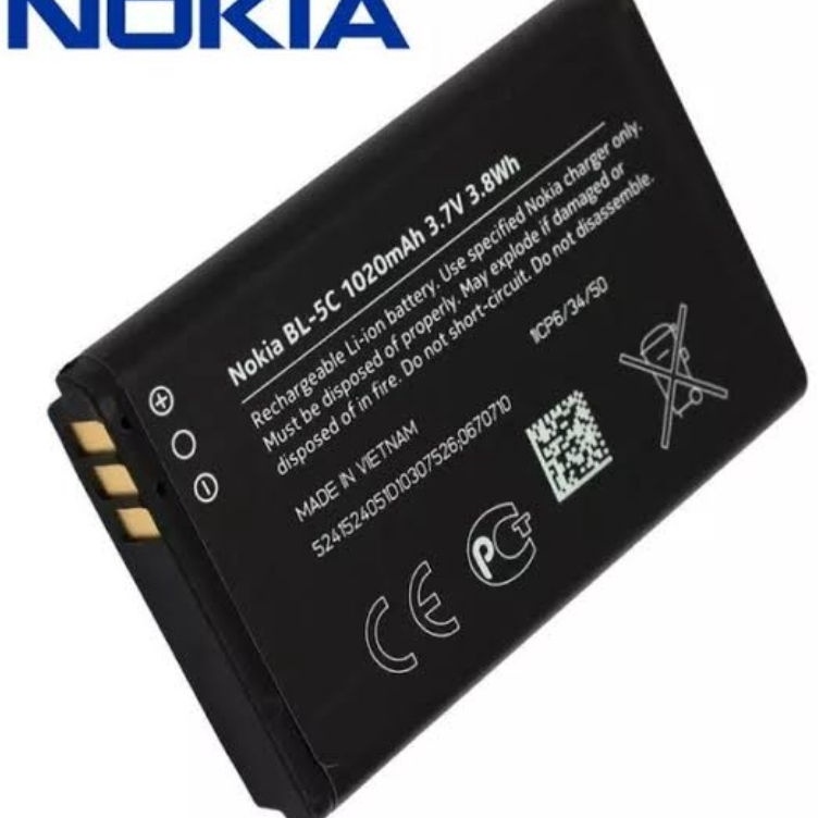 TFNL0408 TERMURAH baterai Batterai / batre /bat Nokia ( BL-5C / BL-4C ) Hitam Original 100% Nokia N1