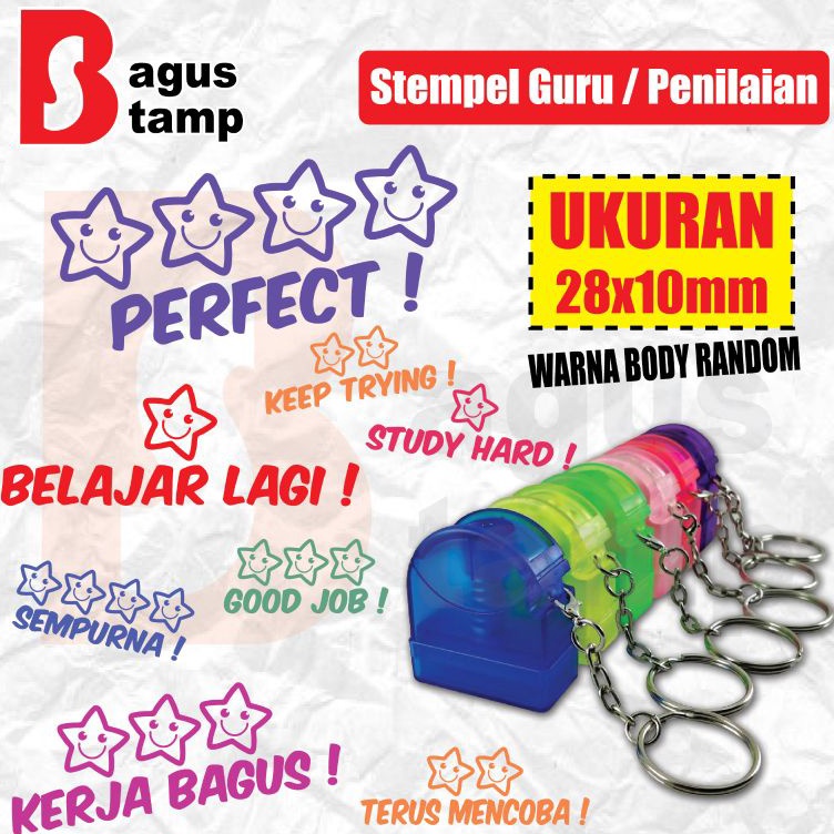 

ZKYL4179 [PROMO MURAH!!!] Stempel Guru Penilaian Bintang Teacher Stamp Star Rewards SD TK Anak [GANTUNGAN KUNCI]