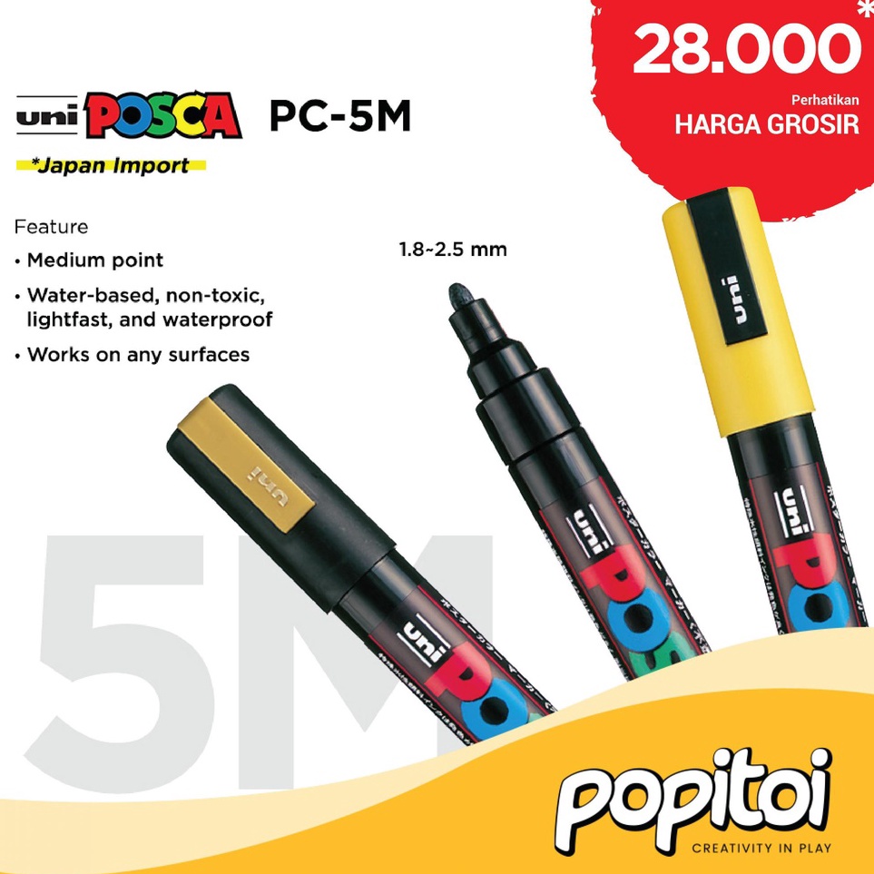 

XTMT8958 Terlaku.../ UNI POSCA PC-5M Paint Marker (Medium Point) Spidol warna warni PC 5M PC5M