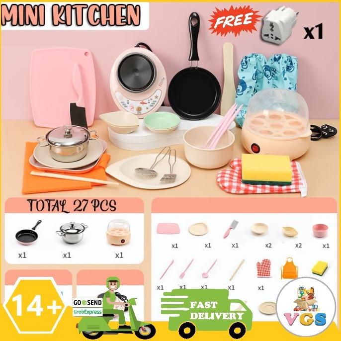 promo Mainan Anak Masak Masakan Mini Real Cooking Kitchen Play Set ready stock