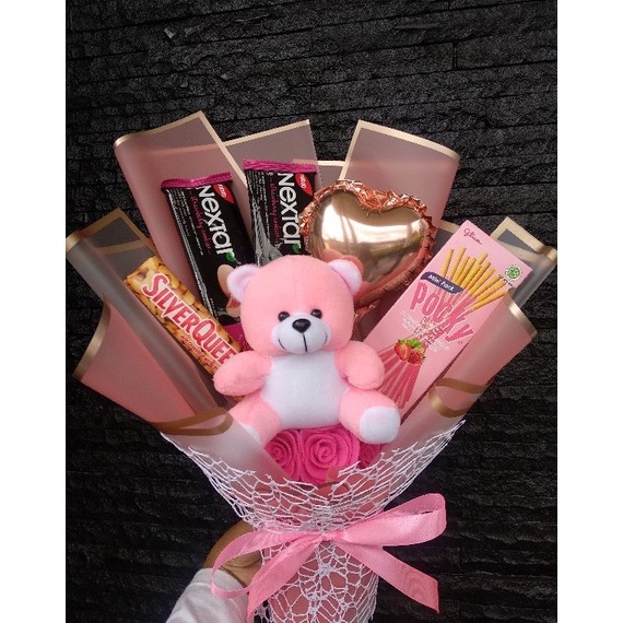 

FDLH2267 Terlaku.../ Buket Snack Murah | buket Snack Boneka mix balon love