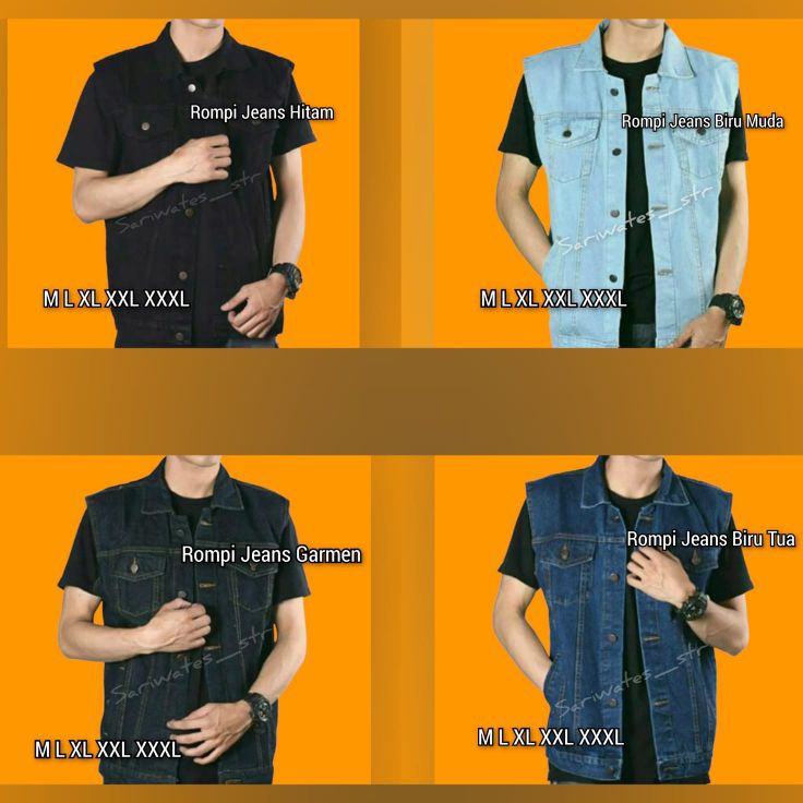➾❃❇ ROMPI JEANS JUMBO XXL XXXL HITAM BIRU MUDA TELUR ASIN DARK NAVY BLUE DONGKER GREY VEST BIG SIZE 