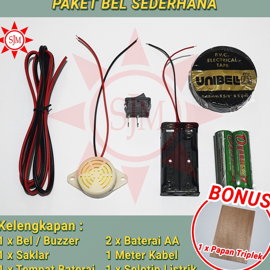➦➮✶✺ Paket Rangkaian Bel Listrik Sederhana Praktek Prakarya anak Sekolah Grosir
