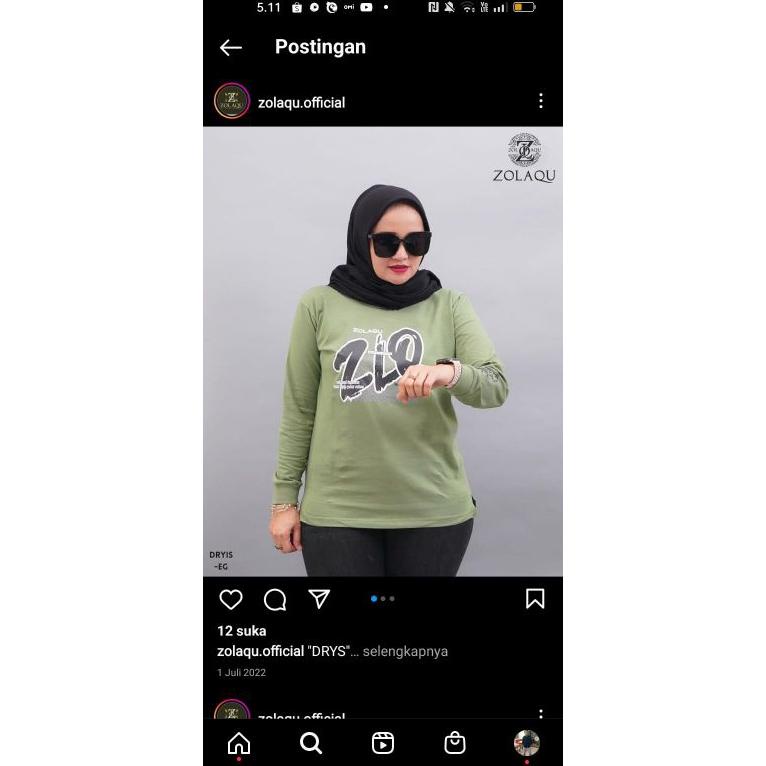 Discount Kaos Zolaku Lengan Panjang Cotton Combed 24S Original / Kaos 17 Agustus Wanita Lengan Panja