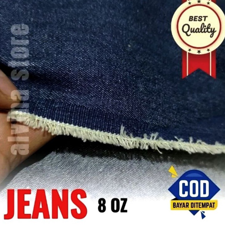 Terbaru Kain JEANS DENIM  8 Oz Grade A  Per 0.5 meter Bahan Celana, Rok, kemeja, Blouse  blazer, das