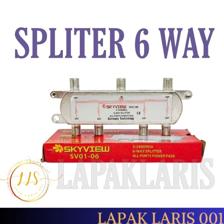 ➴ Spliter TV 6 Way SKYVIEW / Spliter Antena TV u Paling Dicari ♥.