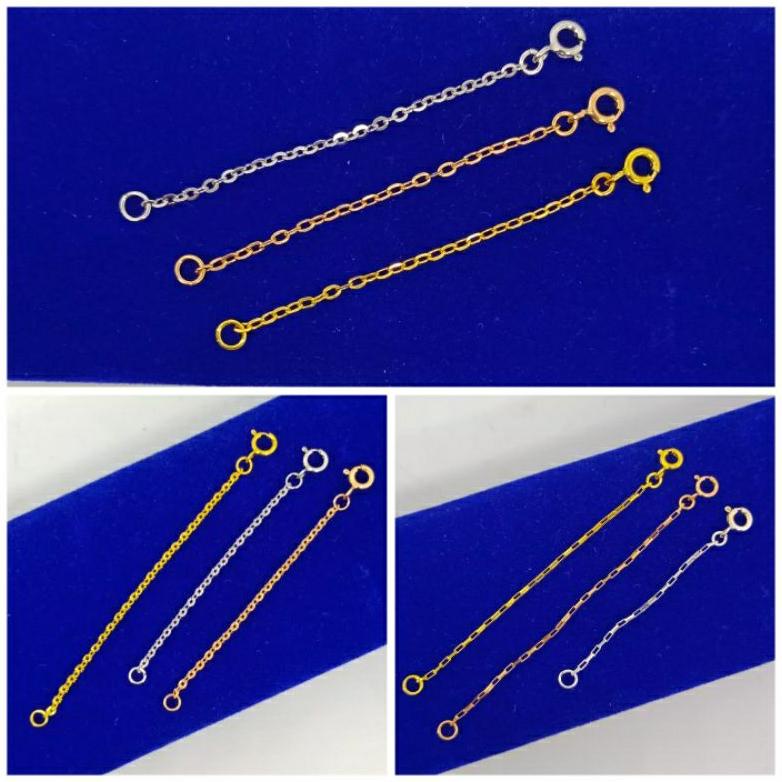 SIAP KIRIM RANTAI EXTENSION PERAK ASLI 925/PENYAMBUNG GELANG/PENYAMBUNG KALUNG/ASLI SILVER