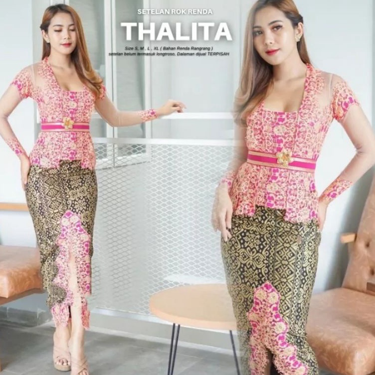 ➺➩⋆❀ Setelan Kebaya Thlaita  Rok Renda Terkini