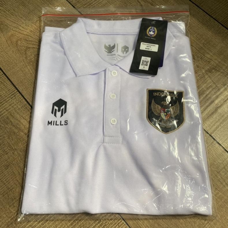 Termurah Polo Shirt Official Timnas Indonesia Logo Bordir Komputer Digital /  Kaos Kerah Seragam Tim