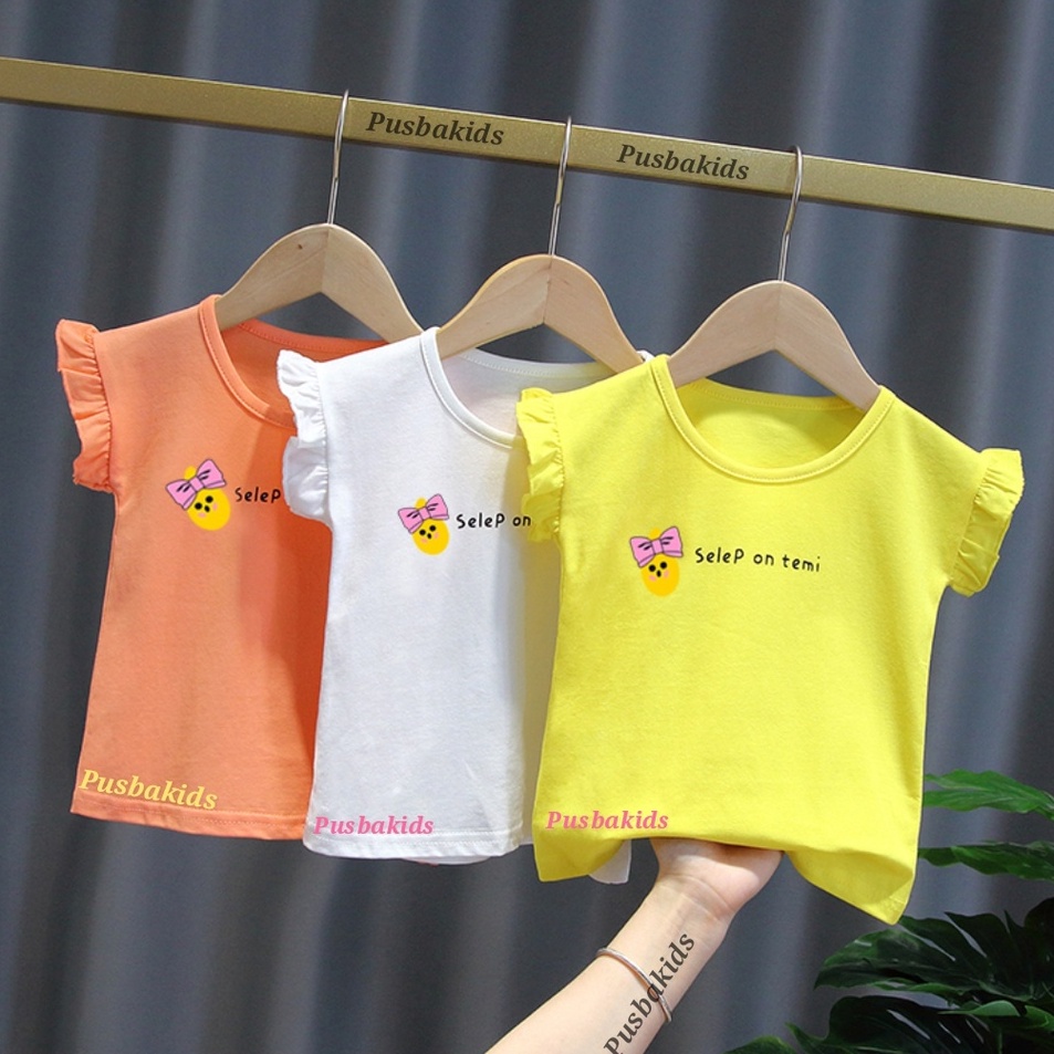 Official ShopGg5G0 Kaos ruffle/ Kaos anak perempuan/ Atasan anak perempuan