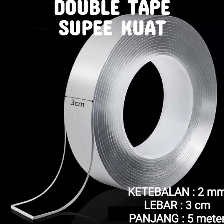 

GDST7548 >XC26619< [300gram][2mmX5meter] Double Tape Nano Tape Ivy Grip Tape Isolasi Selotip 2 Sisi Kuat Dicuci