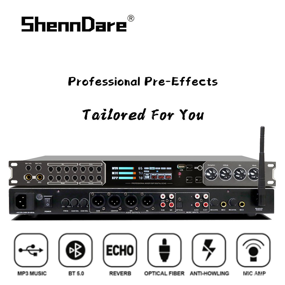 ✅&G500 Professional KTV Digital Pre-Stage Effector Karaoke  Anti-Howling Pre-Effector Stage Performa