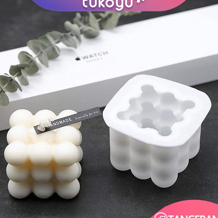 ☊✵ Cetakan Lilin Silikon 3D Cetakan Resin Kubus Cetakan Lilin Aromaterapi/3D Silicone Candle Mold Re