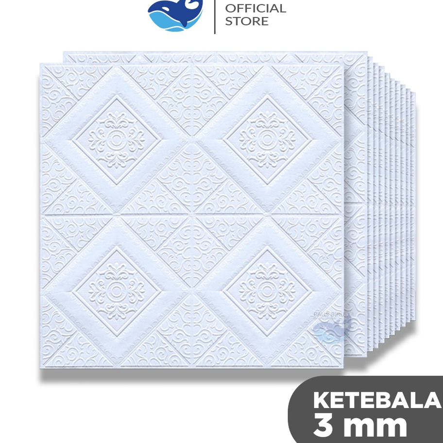 Dijual  Paus Biru - Wallpaper 3D FOAM / Wallpaper Dinding 3D Motif Foam Batik/Wallfoam Batik 70x70cm
